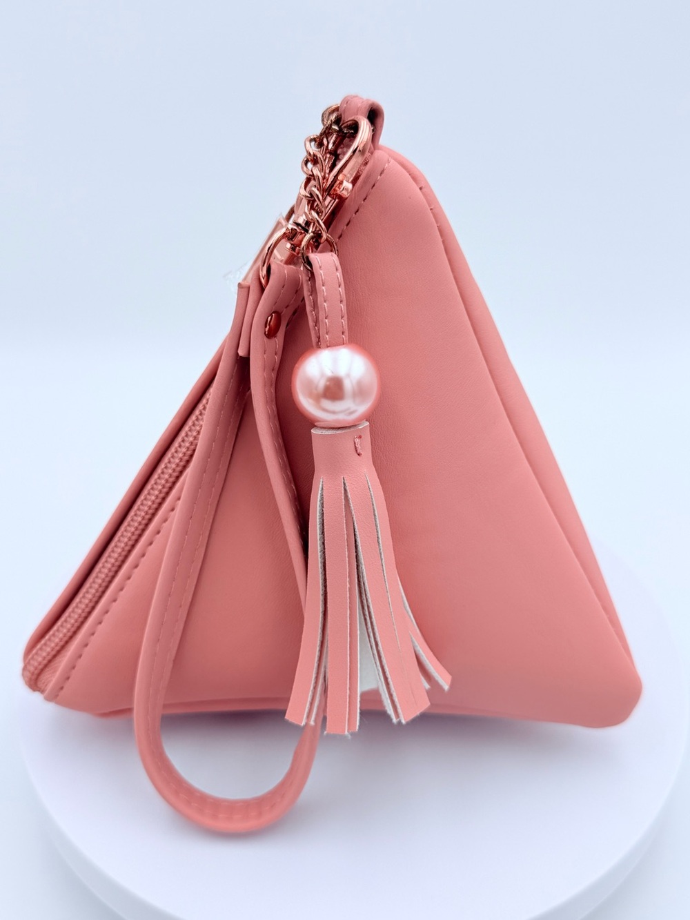 LYS Beauty Pink Pyramid Wristlet with Tassel NEW - Picture 5 of 10